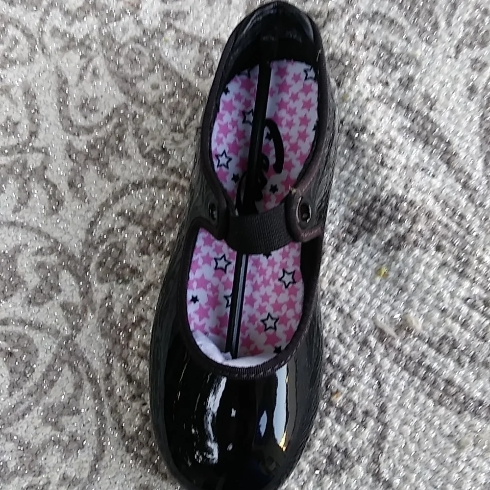 Capezio Adorable Toddler Black Patent Tap Shoes Sz 8.5